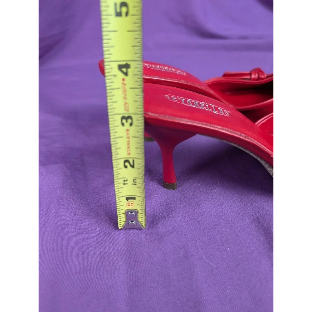 Seychelles Leather Raquel Red Sz 8 Goth Pointed Toe Layered Bow Slip on 3